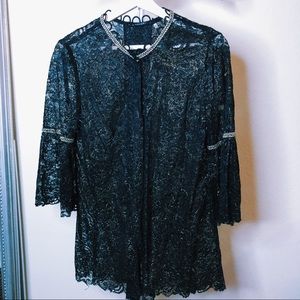 Elie Tahari black lace coat/jacket Size M